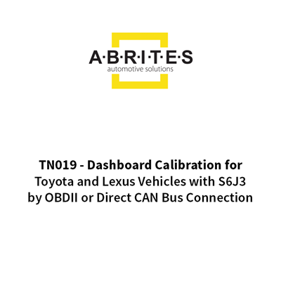 Picture of TN019 - Dashboard Calibration for Toyota and Lexus Vehicles with S6J3 by OBDII or Direct CAN Bus Connection