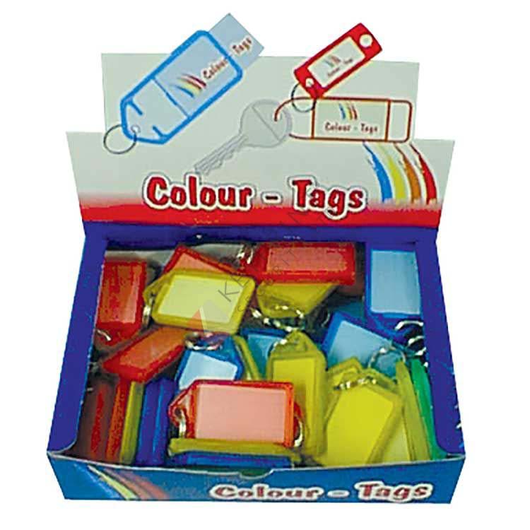 Budget Plastic Key Tags Large - Assorted Colours