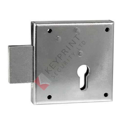 Gate Lock No.100 - Right Hand Rim Lockcase Euro Profile 65mm Backset