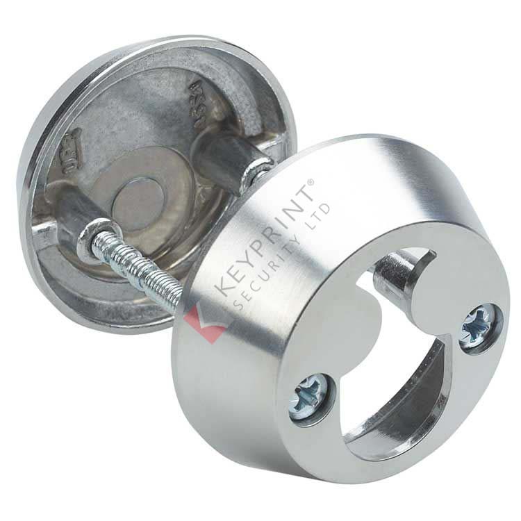 ASSA 2256 Blind rose outside, cylinder ring inside - Satin Chrome