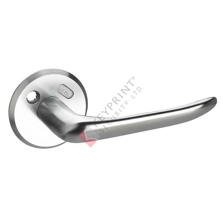 ASSA 696 Classic Lever Handle - Unsprung with Round Roses - Satin Chrome