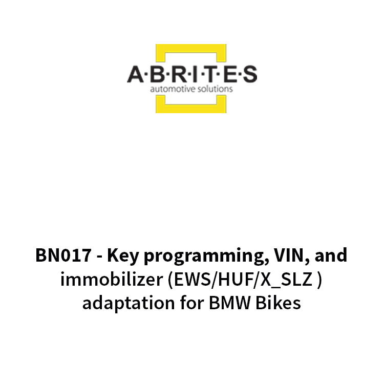 BN017 - Key Programming, Vin & Immo for BMW Bikes - Special Function