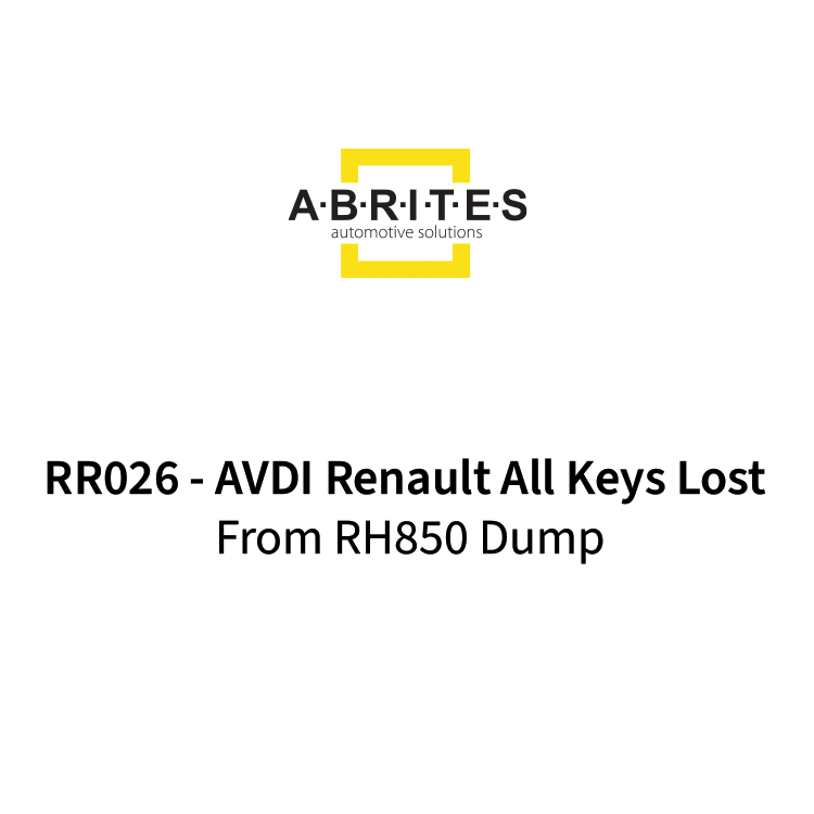 RR026 - Key Programming from RH850 Dump For Renault