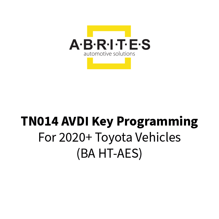 TN014 AVDI Key programming for 2020+ Toyota vehicles (BA HT-AES) - Special Function