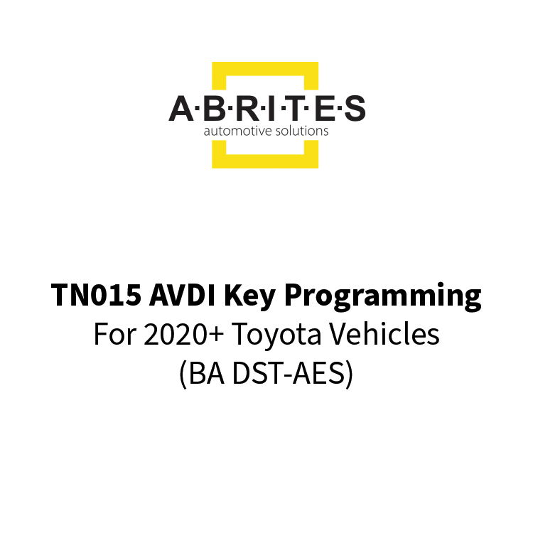 TN015 AVDI Key programming for 2020+ Toyota vehicles (BA DST-AES) - Special Function