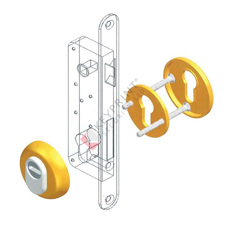 DISEC Euro Profile Round Guard Escutcheon - Brass