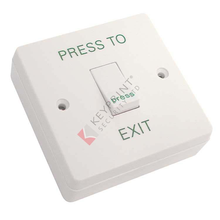 Exit Button White Plastic - Standard Size