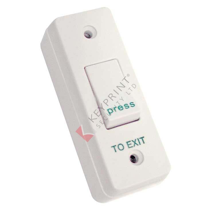 Exit Button White Plastic - Narrow Style