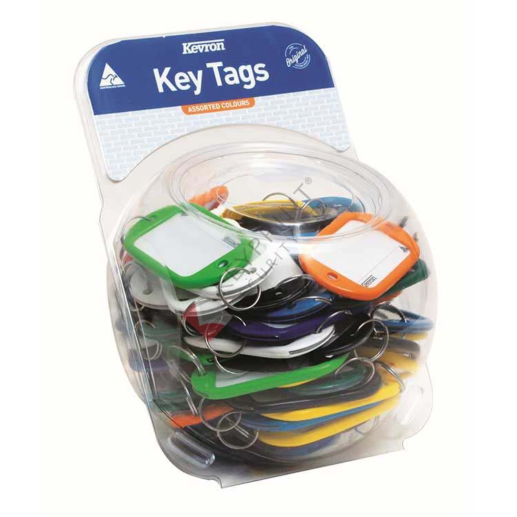 Kevron Hotel Jumbo Key Tags Assorted Colours - Counter Display