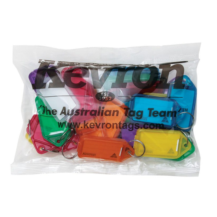 Kevron Giant Clicktags Key Tags Assorted Colours - Bag of 25