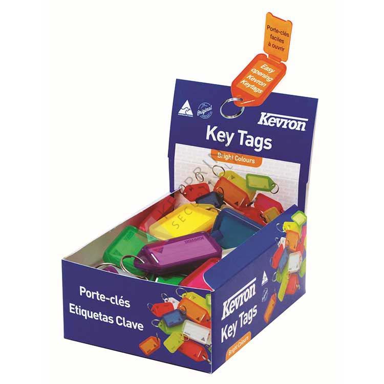 Kevron Giant Clicktags Key Tags Assorted Colours - Counter Display Box