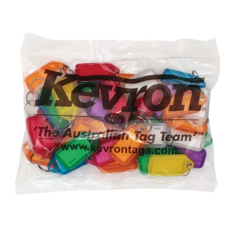 Kevron Clicktags Key Tags Assorted Colours - Bag of 50