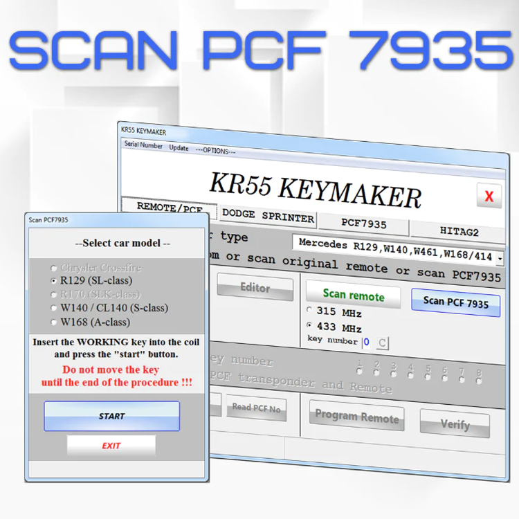 Scan PCF 7935 license for KR55 MB Remote Keymaker