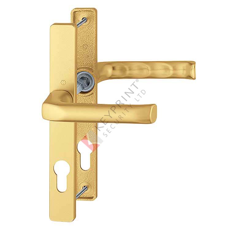 70mm Centres PVCu Multi-point Lock Handles (2 Holes) Gold