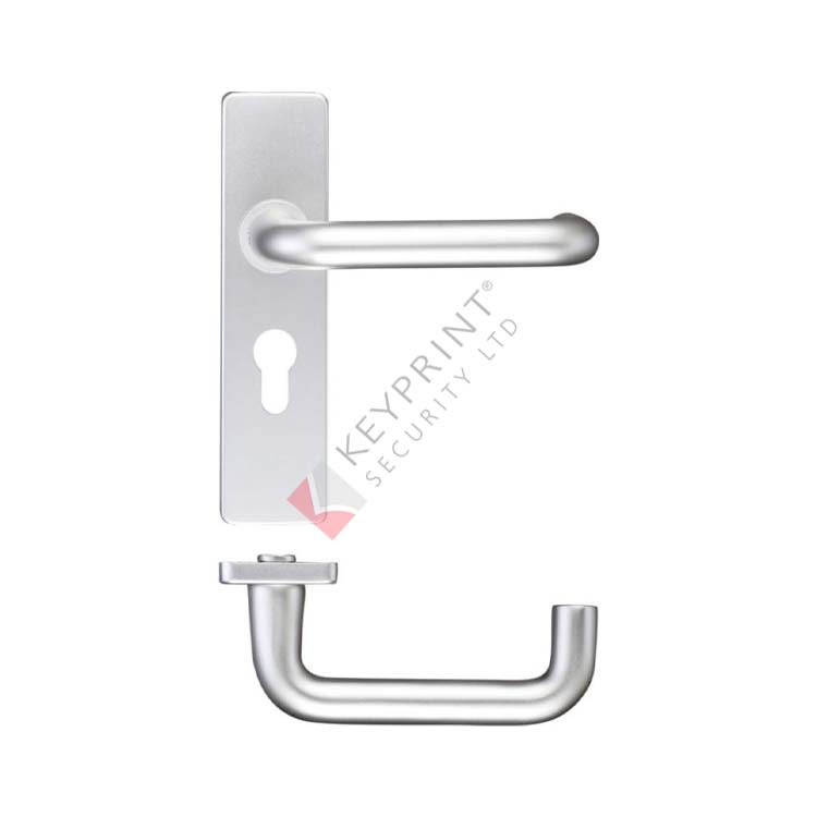 Return-to-Door Lever Handle on Euro Profile Backplate