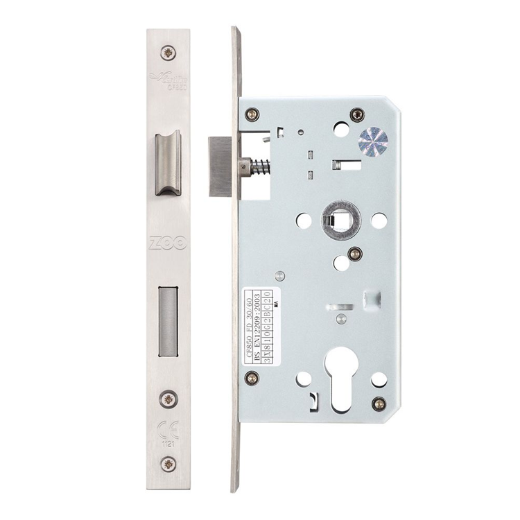 DIN Euro Sash Lock - Double Throw - 72MM C/C - Backset 55MM - Square End