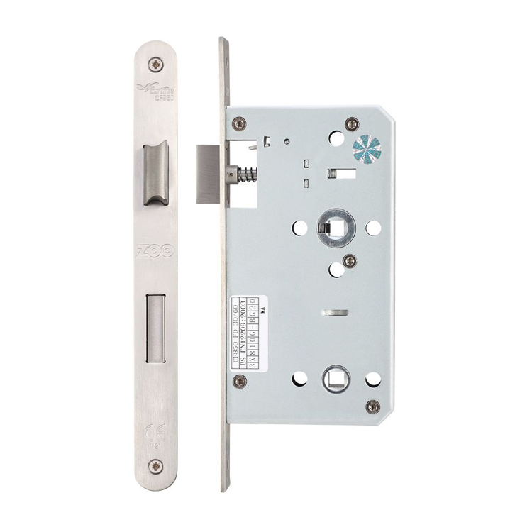 DIN Bathroom Lock 78MM C/C - Backset 60MM - Radius End