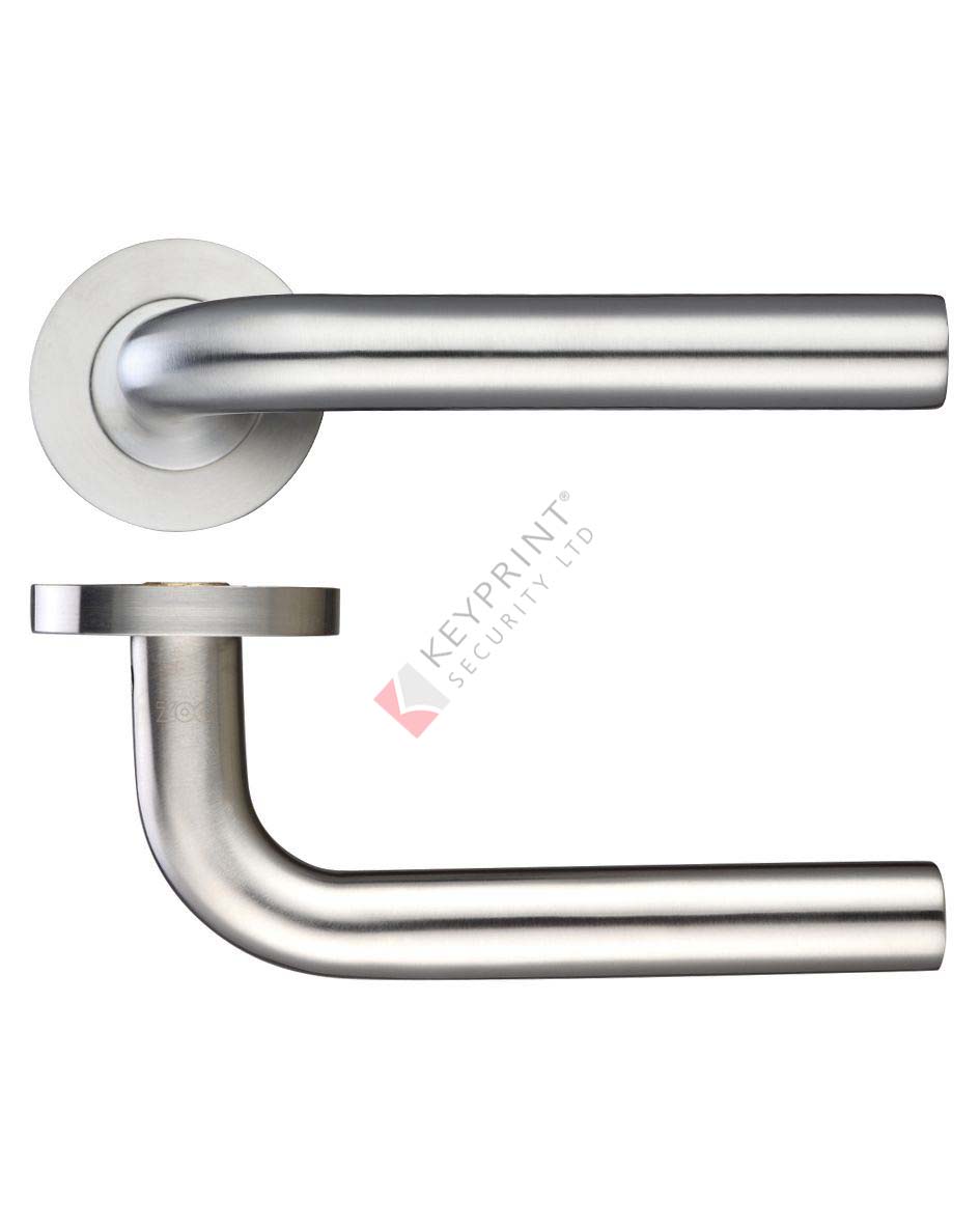 19mm Radius Door Lever Handle - screw on round rose (sprung)