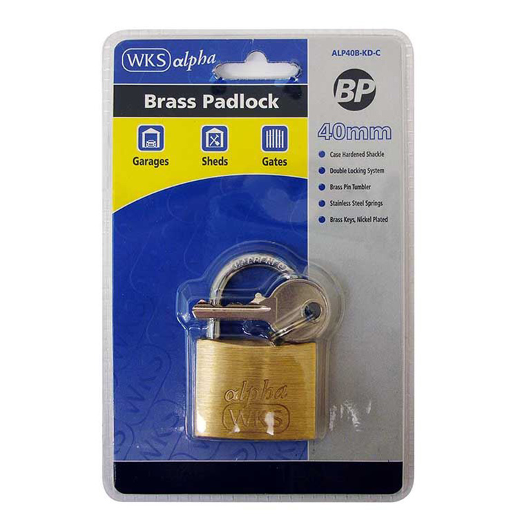 40mm Brass Padlock Blister Packed