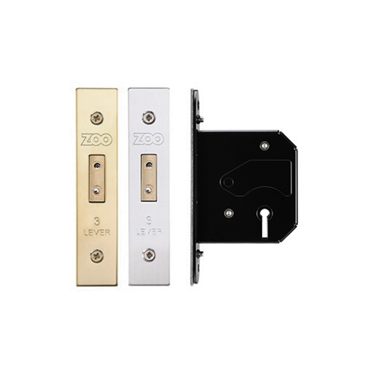 3 Lever Mortice Union Replacement DeadLocks - 64mm PVD Brass